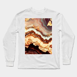 Agate Geode Gold Texture Long Sleeve T-Shirt